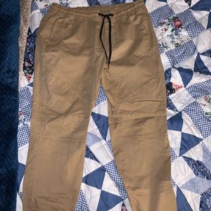 Men’s khaki joggers, size large